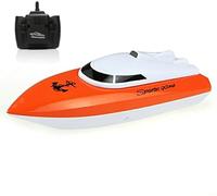SZJJX RC Boat, 100+ Mins Play Time Remote Control Boats for Lake/Pool/Pond, 2.4 GHz High Speed Outdoor Adventure Electric RC Racing Mini Boats for Adults & Kids-Orange
