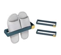 SZJLDS Set of 2 Self-Adhesive Shoe Holders for Wall Mounting - Foldable Shoe Rack No Drilling Required, Ideal for Slippers in the Bathroom Shoe Rack Wall, Shoe Organiser, Wall Shoe Rack (Dark Blue)