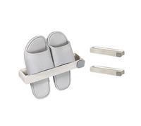 SZJLDS Set of 2 Self-Adhesive Shoe Holders for Wall Mounting - Foldable Shoe Rack No Drilling Required Ideal for Slippers in the Bathroom Shoe Rack Wall, Shoe Organiser, Wall Shoe Rack (Beige)