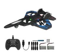 SZJMAO RC Plane for Kids and Beginners, 2.4GHz Form Drone Remote Control Airplane Outdoor Flying Toy, 360° Drop-Resistant Stunt Spin Remote Fighter Jet with Lights (Blue)