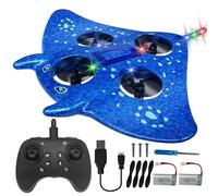 SZJMAO RC Plane for Kids and Beginners, 2.4GHz Remote Control Airplane Drone with 2 Batteries, 360° Drop-Resistant Stunt Spin Remote Fighter Jet with Lights Outdoor Flying Toy