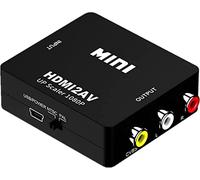 SZJUNXIAO HDMI to RCA Converter, 1080P HDMI to AV Converter HDMI to 3RCA CVBS Composite Video Audio Adapter with USB Charge Cable Supports PAL/NTSC for HDTV, PC, Laptop, Xbox, Stick, Roku, Google