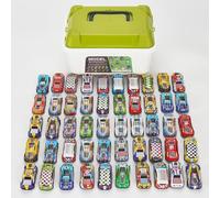 SZJYMY 50 pcs Pull Back Race Cars Toy with Storage Box,Alloy Die Cast Race Push and Pull Back Car Friction Powered Vehicles，Christmas Birthday Party Gifts