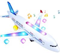 SZKALAK Airplane Toys for 3 4 5 6 8 Year Old Boy Girls - Electric Aeroplane Toy Plane with Flashing Led Lights & Sounds, Bump and Go Toy Helicopter Perfect Toddler First Birthday Gift