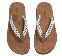 SZKCXBDB flip flops women Women's Casual Comfortable Cushion Walking Flop Sandals Lightweight Non-slip Summer Beach Slippers-white-forty-four