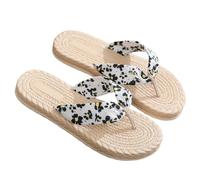 SZKCXBDB flip flops women Women's - Faux Straw Slip-on Sandals With Comfortable Eva Sole Perfect For The Beach, Pool And Walking-white-thirty-eight