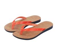SZKCXBDB flip flops women Women's Flops, Lightweight And Stylish, Hollow Leather Sandals, Fashionable Slip-on Summer Beach Walking Slippers-gules-thirty-seven