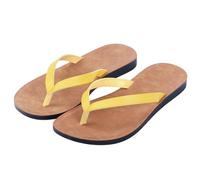 SZKCXBDB flip flops women Women's Flops, Lightweight And Stylish, Leather Sandals, Fashionable Slip-on Summer Beach Walking Slippers-yellow-thirty-six