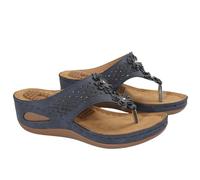 SZKCXBDB flip flops women Women's - Massage Grains, Casual Wedge Heel Platform Sandals Perfect For Beach, Pool, Swimming And Walking-blue-37