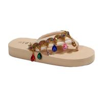 SZKCXBDB flip flops women Women's - Slip-on Lightweight Sandals, Bohemian Ethnic Style Perfect For The Beach And Outdoors-beige-forty
