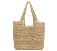 SZKCXBDB Straw bag Beach Bags For Women - Summer Soft Large Woven Shoulder Handbag, Tote Bag, Vacation Bag-beige
