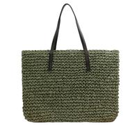 SZKCXBDB Straw bag Women's Bag, Large Zipper Woven Beach Tote Summer Raffia Shoulder Bag-green