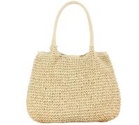 SZKCXBDB Straw bag Women's Beach Bag, Summer Large Shoulder Hand Woven Tote Bag-beige