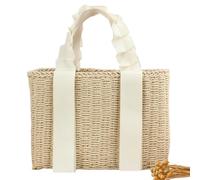 SZKCXBDB Straw bag Women's Beach Summer Bag, Handbag, Holiday Girls Travel Vacation Seaside Bag-beige