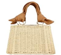 SZKCXBDB Straw bag Women's Beach Summer Bag, Handbag, Holiday Girls Travel Vacation Seaside Bag-beige