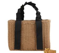 SZKCXBDB Straw bag Women's Beach Summer Bag, Handbag, Holiday Girls Travel Vacation Seaside Bag-light Brown