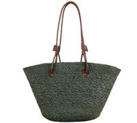 SZKCXBDB Straw bag Women's Beach Summer Large Handbag Shoulder Suitable For Travel Shopping Vacation-green