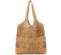 SZKCXBDB Straw bag Women's Large Beach Handmade Woven Shoulder Hobo Handbag Summer Wallet-brown