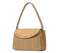 SZKCXBDB Straw bag Women's Shoulder Bag, Summer Wallet And Handbag, Seaside Holiday Beach Bag-khaki