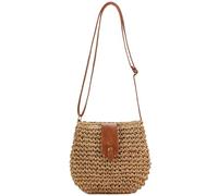SZKCXBDB Straw bag Women's Shoulder Summer Beach Travel Crossbody Handbag Wallet Suitable For Shopping Camping-brown