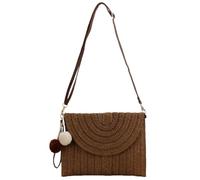 SZKCXBDB Straw bag Women's Small Clutch Raffia Shoulder Beach Summer Woven Wallet Envelope Crossbody Handbag Wallet-dark Brown