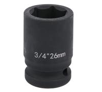 szkoo 3/4" Drive 26mm Impact Socket，6-Point Standard Impact Sockets Made with Chrome Molybdenum Alloy Steel, Metric
