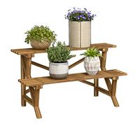 SZKTHD Outdoor Solid Wood Multi-tiered Step-style Trellis Space-saving Balcony Plant Stand Indoor Floor-standing Storage Unit Suitable For Gardens And Bedrooms(80 * 40 * 42cm)