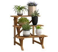 SZKTHD Outdoor Solid Wood Multi-tiered Step-style Trellis Space-saving Balcony Plant Stand Indoor Floor-standing Storage Unit Suitable For Gardens And Bedrooms(60 * 60 * 62cm)
