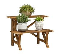 SZKTHD Outdoor Solid Wood Multi-tiered Step-style Trellis Space-saving Balcony Plant Stand Indoor Floor-standing Storage Unit Suitable For Gardens And Bedrooms(60 * 40 * 42cm)