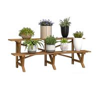 SZKTHD Outdoor Solid Wood Multi-tiered Step-style Trellis Space-saving Balcony Plant Stand Indoor Floor-standing Storage Unit Suitable For Gardens And Bedrooms(120 * 40 * 42cm)