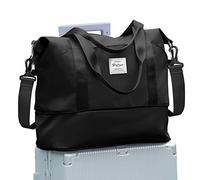 SZLX Ryanair Cabin Bag 40x30x20 Duffel Bag, Wizzair Travel Duffel Weekend Bag with Trolley Sleeve, Dry & Wet Seperated Sports Gym Waterproof Carry On Bag for Women Men Weekender Hospital Tote(Black)