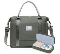 SZLX Travel Duffel Bag Weekend Bag with Trolley Sleeve,Ryanair Cabin Bag 40x30x20 Duffel Bag Wizzair,Dry & Wet Seperated Sports Gym Bag Waterproof Carry On Bag for Women Men Hospital Tote(Olive Green)