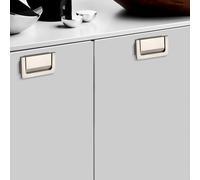 SZLXJMFL Brushed Cupboard Handles, 2 Pack Furniture Handles Zinc Alloy | Plating, Drawer Pulls Hole Centers: 64-128mm Kitchen Cabinet Door Pulls Concealed Wardrobe Handle Hidden 96mm/3.8in