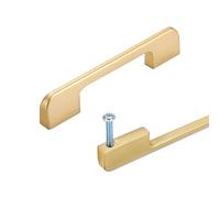 SZLXJMFL Cupboard Handles Gold,Hole Spacing: 128mm 2 × Kitchen Handles Solid Aluminum Alloy | Anodized Surface Drawer Pulls Bow Shaped Handle Full Length: 110-1000 mm Furniture Handle 128mm/5in