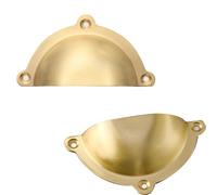 SZLXJMFL Drawer Pulls Gold, 2 Pack Furniture Pull Solid Brass | Brushed, Cabinet Pulls Hole Center: 60/70mm Cupboard Handles Kitchen Door Pulls Gold 70mm/2.8in