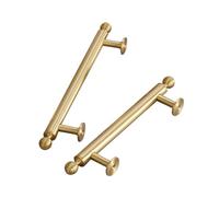 SZLXJMFL Gold Cabinet Handles Vintage, 2 PCS Cupboard Handles Solid Brass | Brushed Copper, Overall Length: 55/120/152/184/216/248/280 mm T-Shape Pulls Wardrobe Door Handles with Screws-184mm/7.2in
