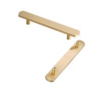 SZLXJMFL Gold Kitchen Cabinet Handle Vintage, 2 Pack Drawer Pulls Solid Brass | Brushed Copper, Hole Centers: 76-416 mm T-Shape Pulls Furniture Handles with Screws-115mm/4.5in