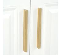 SZLXJMFL Gold Kitchen Cabinet Handle Vintage, 2 Pack Drawer Pulls Solid Brass | Brushed Copper, Hole Centers: 32-850 mm T-Shape Pulls Furniture Handles with Screws-400mm/15.7in