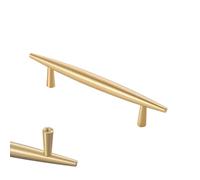 SZLXJMFL Kitchen Handles for Cabinets Gold, 2 Pack Furniture Handles Solid Brass | Brushed, Drawer Pulls Hole Center: 64-224mm Cupboard Handles Kitchen Door Handles 224mm/8.8in