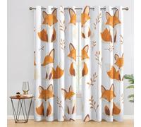 SZLYZM Fox Blackout Curtains, Woodland Animal Bedroom Curtains, Living Room Drapes 46 x 54 Inch 2 Panels Set, Thermal Eyelet Drapes Decorative Patterned Window Treatments 54 Drop