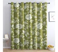 SZLYZM Sage Green Floral Blackout Curtains, Botanical Rustic Flower Bedroom Curtains & Living Room Curtains 46 x 54 Inch 2 Panels Set, Thermal Eyelet Drapes Decorative Window Treatments 54 Drop
