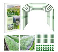 SZMDLX DIY Garden Mesh Netting Kit,8Pcs Large Garden Hoops & 24 Clips 8×26FT Garden Fine Mesh Netting,Raised Bed Greenhouse Hoops Kits & Animal Barrier Net for Veg Flower Protection from Insect Bird
