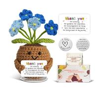 SZMDLX Pocket Hug Crochet Flowers - Positive Emotional Support Gift, Thank You Gift Forget Me Not Decor for Home Office, Knitted Flowers Gifts for Women,Teacher,Friend