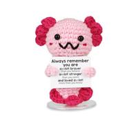 SZMDLX Positive Emotional Support Animals,Handmade Crochet Doll Knitted Stuffed Themed Good Luck Gifts Worry Dolls new job gifts for women & men (Positive Axolotl)