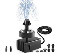 SZMP 24-Hours Working Pond Fountain Pump,Bird Bath Fountain Pump with 7 Nozzles for Outdoor,Garden,Pond,Aquarium,Fish Tank,Adjustable Water Pump with 16.4Ft Power Cord and Adapter(UK Plug)