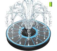 SZMP 3.5W Solar Fountain with 2000mAh Battery- Work On Cloudy Days -2026 Upgrade Glass Panel Solar Bird Bath Fountain, Hummingbird Water Feature Pump with 7 Nozzles, 4 Fixed Pipes for Garden, Pond