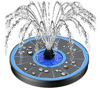 SZMP Solar Fountain 2025 Upgrade, 3.5W Solar Powered Bird Bath Fountains with Flower, Outdoor Water Feature Solar Fountain Pump with 7-in-1 Nozzles, 4 Fixed Pipes for Humingbirds, Garden, Pool, Pond