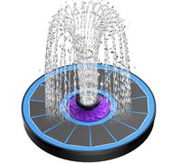 SZMP Solar Fountain 2025 Upgraded 100% Glass Panel, 3.5W Solar Bird Bath Fountains with 7 Nozzle & 4 Fixer, Fountain Pump for Bird Bath, Garden, Patio, Pond, Pool, Fish Tank, Outdoor