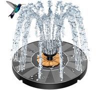 SZMP Solar Fountain, 2025 Upgraded Bird Bath Fountain with Brown Flower, with 4 Fixers & 7 Nozzles, Solar Water Pump for Bird Bath, Garden, Patio, Pond, Pool