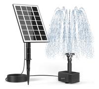 SZMP Solar Fountain Pump Kit, 2025 Upgraded 3.5W Glass Solar Water Pump with 9.84FT Power Cord, 8 Nozzles & Extension Tube Solar Powered Fountain for Bird Bath, Outdoor Pond, Patio Garden